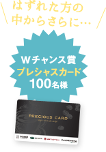 はずれた方の中からさらに… Wチャンス賞 プレシャスカード 100名様