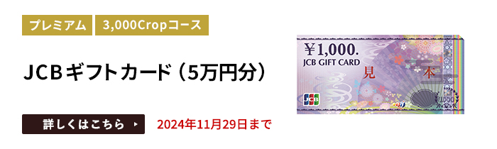 JCBギフトカード（5万円分）をプレゼント